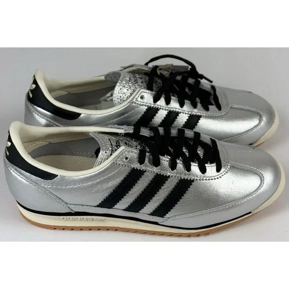 Adidas NWB SL 72 OG Unisex Sneakers Silver Metallic with Black, 8 Women / 7 Men - Picture 4 of 11